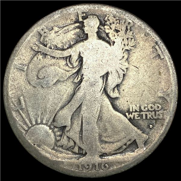 1916-D Silver Walking Liberty Half Dollar  NICELY CIRCULATED