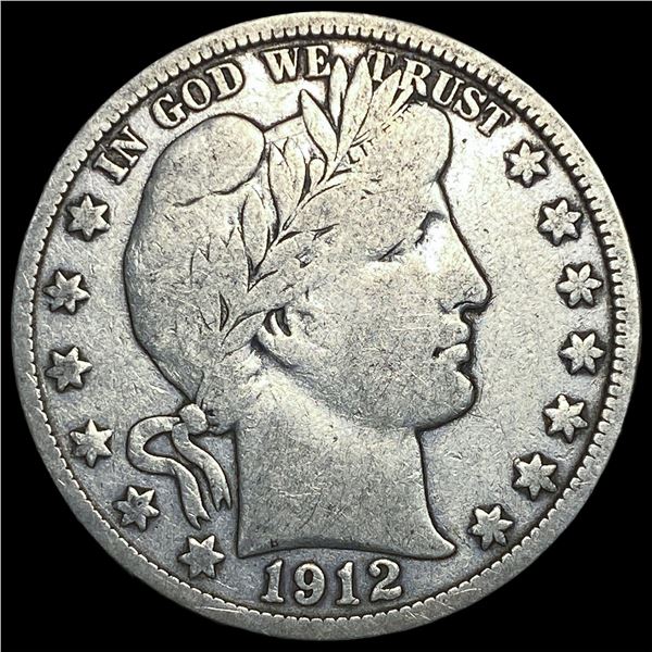 1912-D Silver Barber Half Dollar LIGHTLY  CIRCULATED