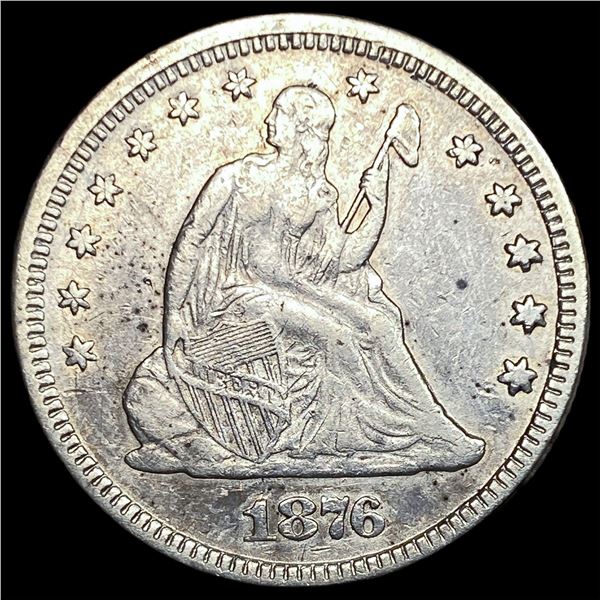 1876 Silver Seated Liberty Quarter CLOSELY UNCIRCULATED