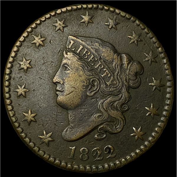1822 Coronet Head Large Cent NEARLY  UNCIRCULATED