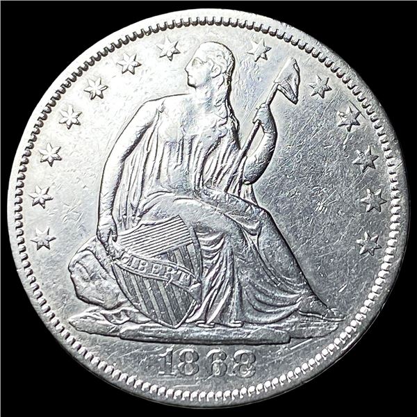 1868-S Silver Seated Liberty Half Dollar  CLOSELY UNCIRCULATED