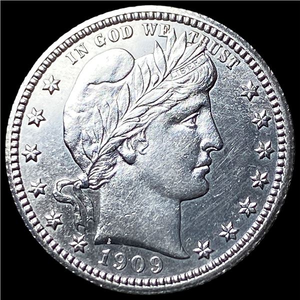1909 Silver Barber Quarter CHOICE AU