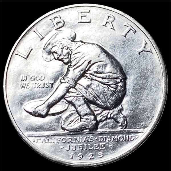 1925-S Silver California Jubilee Half Dollar  CLOSELY UNCIRCULATED