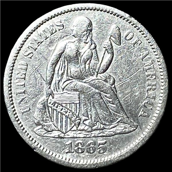1865-S Seated Liberty Dime NEARLY  UNCIRCULATED