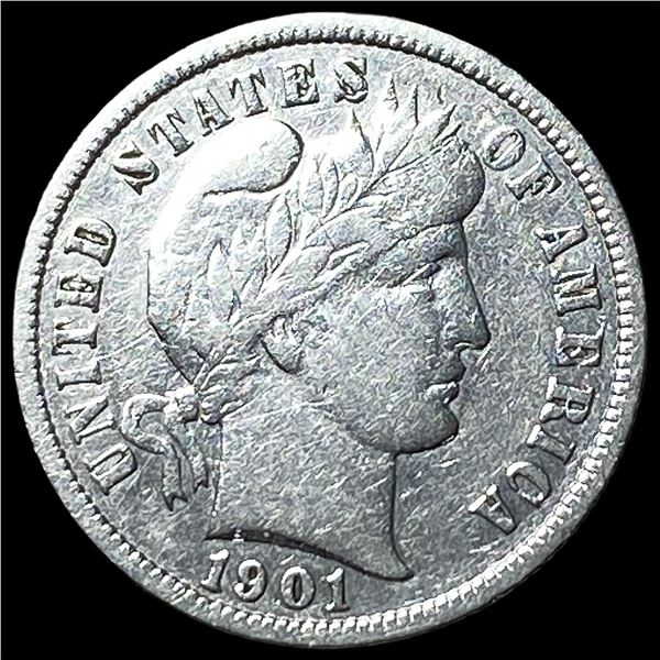 1901-S Silver Barber Dime NEARLY UNCIRCULATED