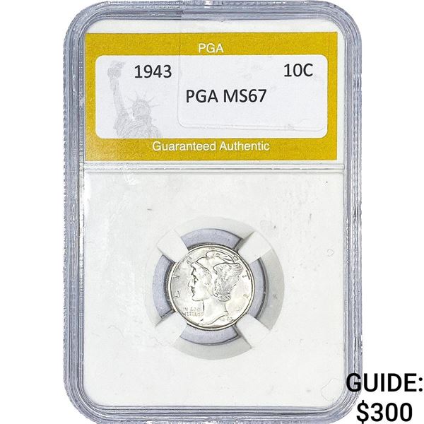 1943 Mercury Silver Dime PGA MS67