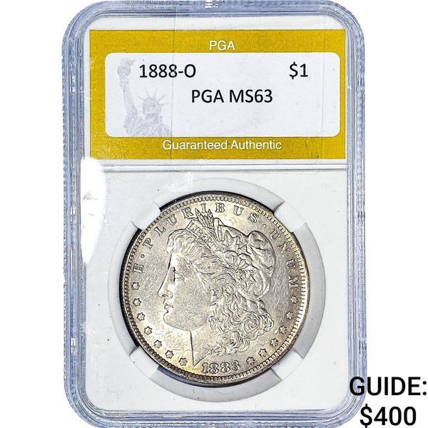 1888-O Morgan Silver Dollar PGA MS63
