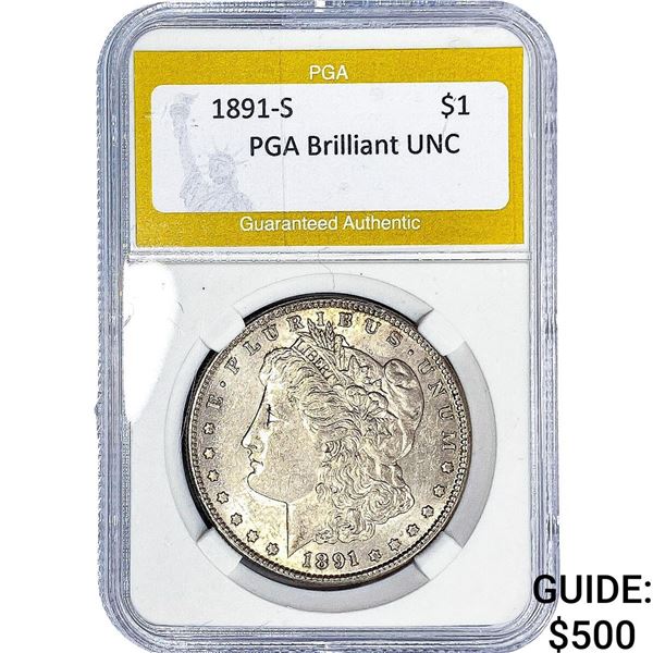 1891-S Morgan Silver Dollar PGA Brilliant UNC