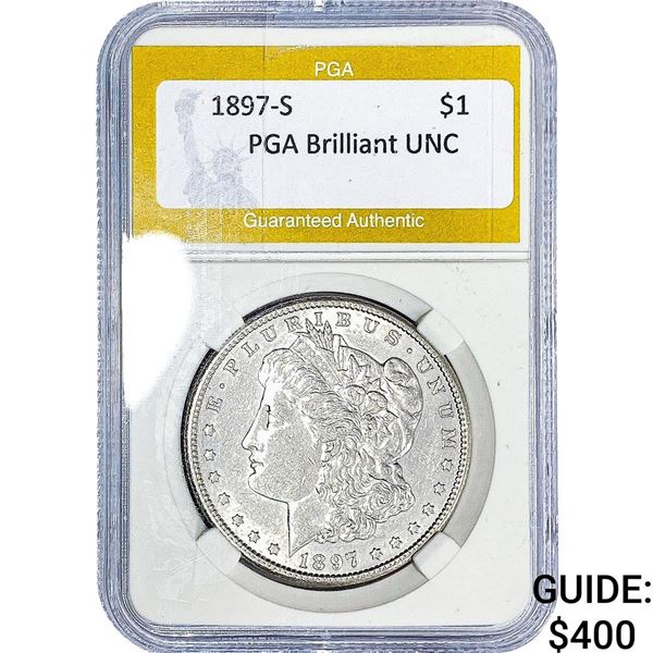 1897-S Morgan Silver Dollar PGA Brilliant UNC