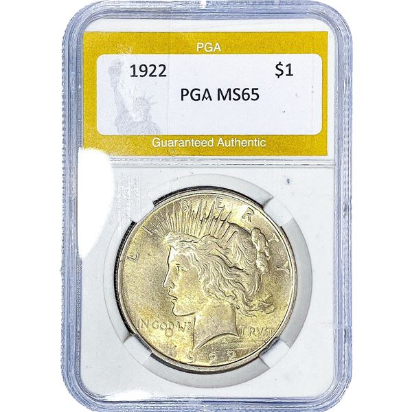 1922 Silver Peace Dollar PGA MS65