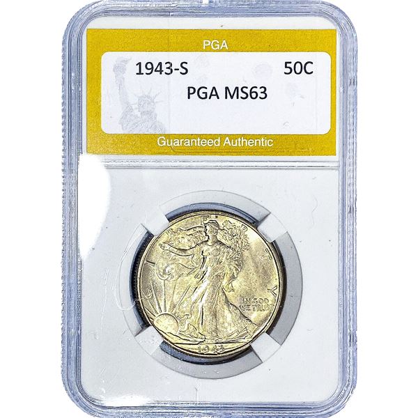 1943-S Walking Liberty Half Dollar PGA MS63