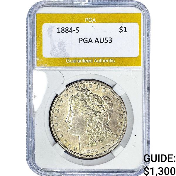 1884-S Morgan Silver Dollar PGA AU53