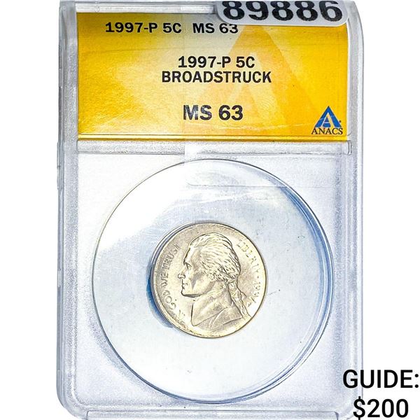 1997 Jefferson Quarter ANACS MS63