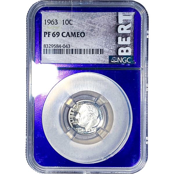 1963 Roosevelt Dime NGC PF69 Cameo