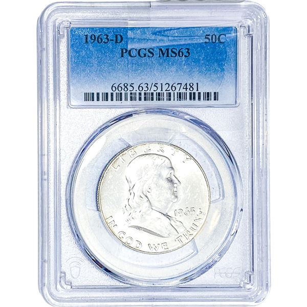 1963-D Franklin Half Dollar PCGS MS63