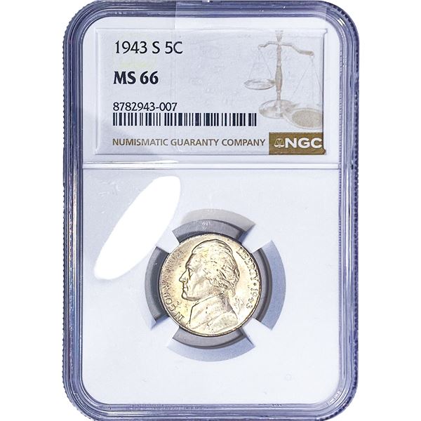 1943-S Jefferson Nickel NGC MS66