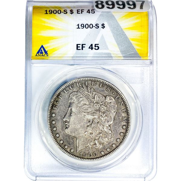 1900-S Morgan Silver Dollar ANACS EF45
