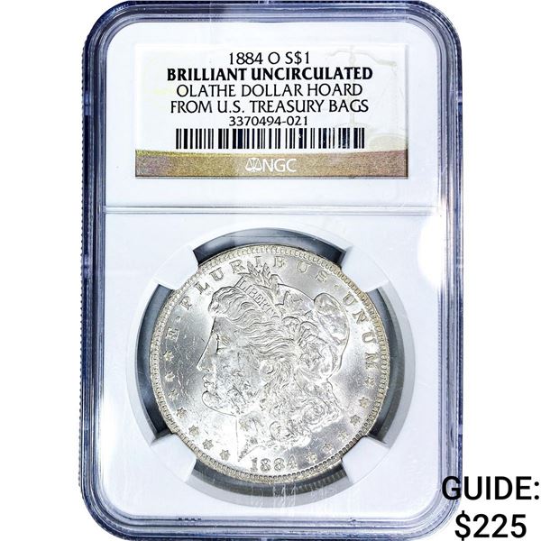 1884-O Morgan Silver Dollar NGC BU