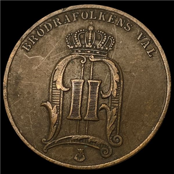 1886 Sweden Copper 5 Ore