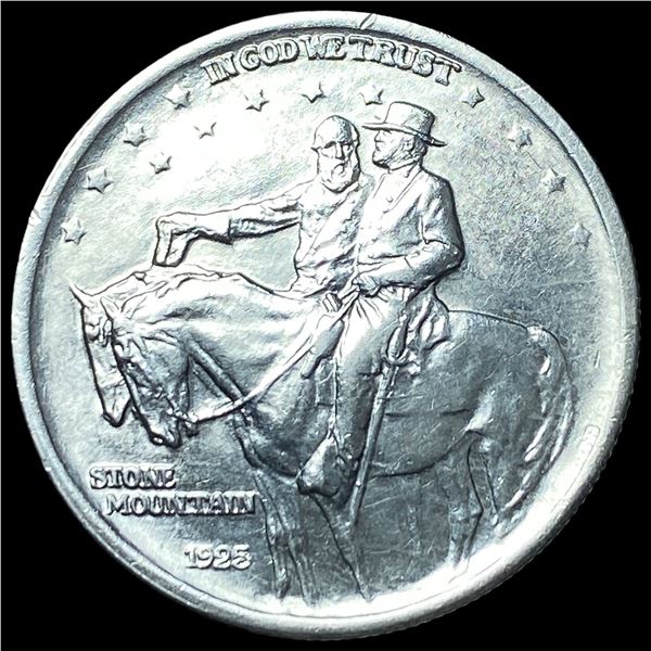 1925 Silver Stone Mountain Half Dollar CLOSELY UNCIRCULATED