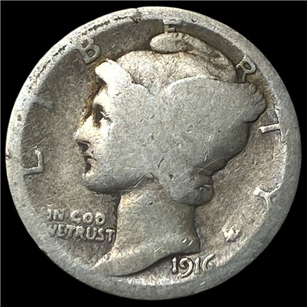1916-D Silver Mercury Dime NICELY CIRCULATED