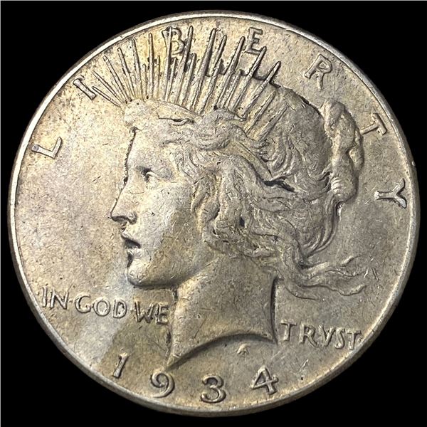 1934-S Silver Peace Dollar ABOUT UNCIRCULATED