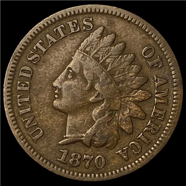 1870 Indian Head Cent ABOUT UNCIRCULATED