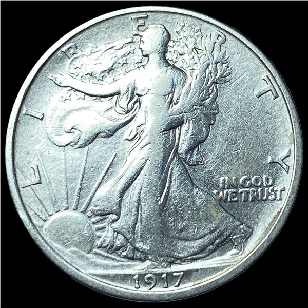 1917-S Silver Walking Liberty Half Dollar  NEARLY UNCIRCULATED