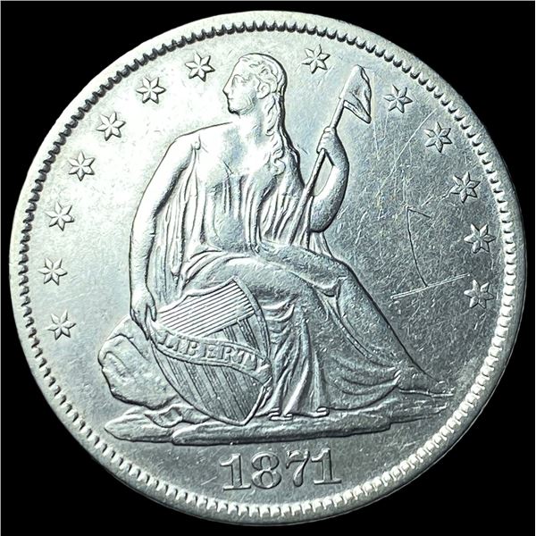 1871-S Silver Half Dollar CLOSELY  UNCIRCULATED