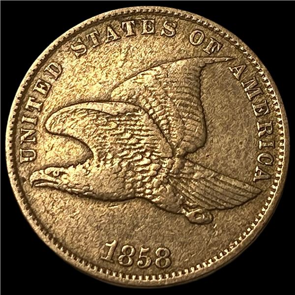 1858 Copper-Nickel Flying Eagle Cent NEARLY  UNCIRCULATED