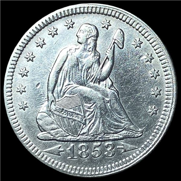 1853 Arrows Seated Liberty Quarter CLOSELY  UNCIRCULATED