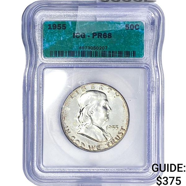 1955 Franklin Half Dollar ICG PR68