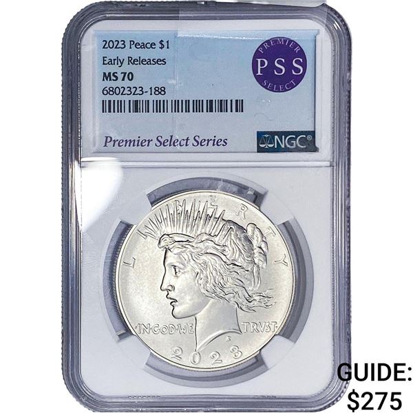 2023 Silver Peace Dollar NGC MS70 1 oz Early Release