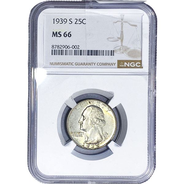 1939-S Washington Silver Quarter NGC MS66