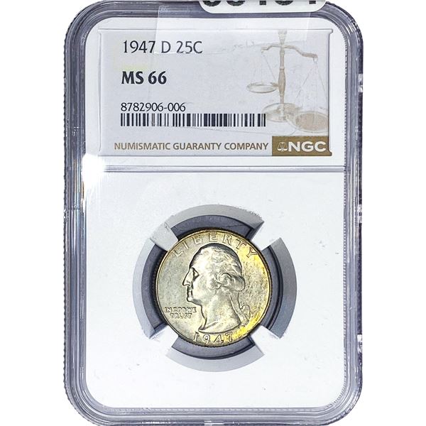 1947-D Washington Silver Quarter NGC MS66