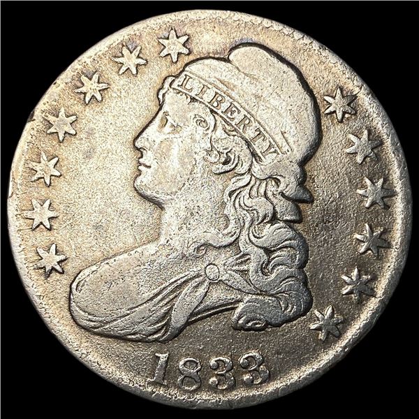 1833 Capped Bust Half Dollar LIGHTLY CIRCULATED