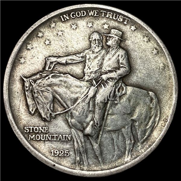 1925 Silver Stone Mountain Half Dollar NEARLY UNCIRCULATED