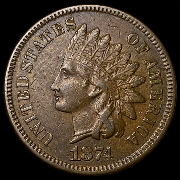 1874 Indian Head Cent NEARLY UNCIRCULATED