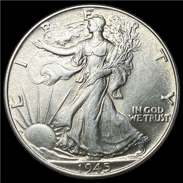 1945 Silver Walking Liberty Half Dollar CHOICE AU