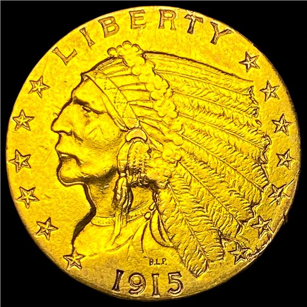 1915 Indian Head Gold $2.5 Quarter Eagle CLOSELY UNCIRCULATED