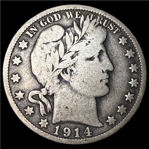 1914-S Silver Barber Half Dollar NICELY  CIRCULATED