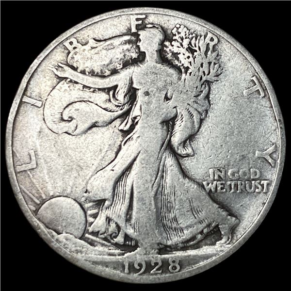 1928-S Silver Walking Liberty Half Dollar LIGHTLY CIRCULATED