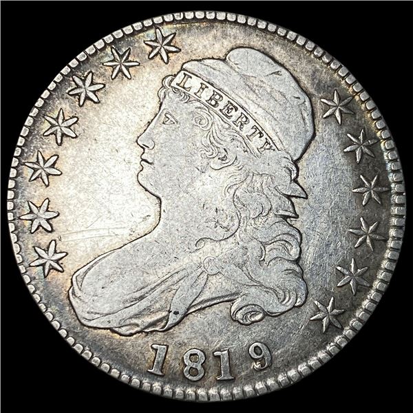 1819/8 Small 9 Capped Bust Half Dollar ABOUT UNCIRCULATED