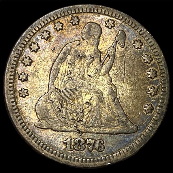 1876 Silver Seated Liberty Quarter ABOUT UNCIRCULATED