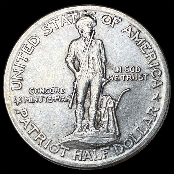 1925 Silver Lexington-Concord Half Dollar  NEARLY UNCIRCULATED