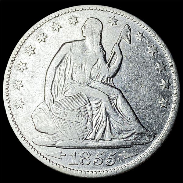 1855-O Arrows Seated Liberty Half Dollar  NEARLY UNCIRCULATED