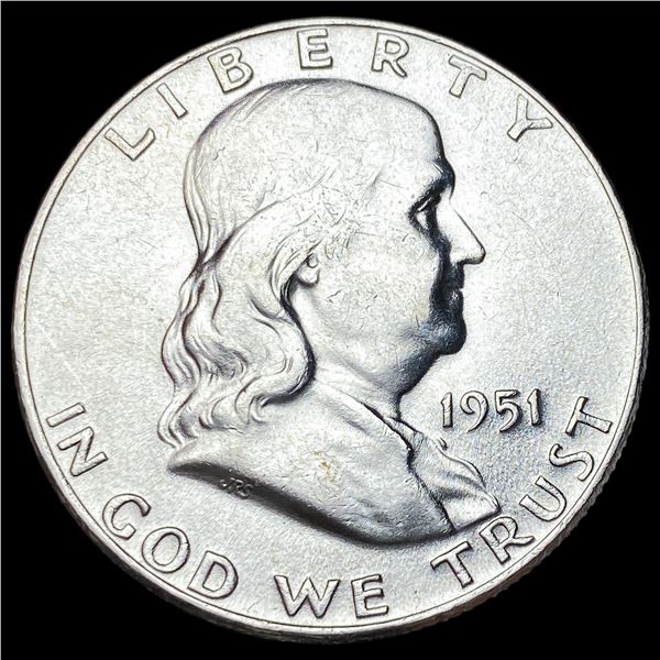 1951 Silver Franklin Half Dollar CLOSELY  UNCIRCULATED
