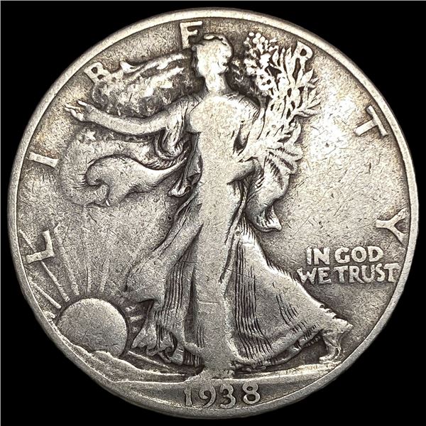 1938-D Silver Walking Liberty Half Dollar  ABOUT UNCIRCULATED