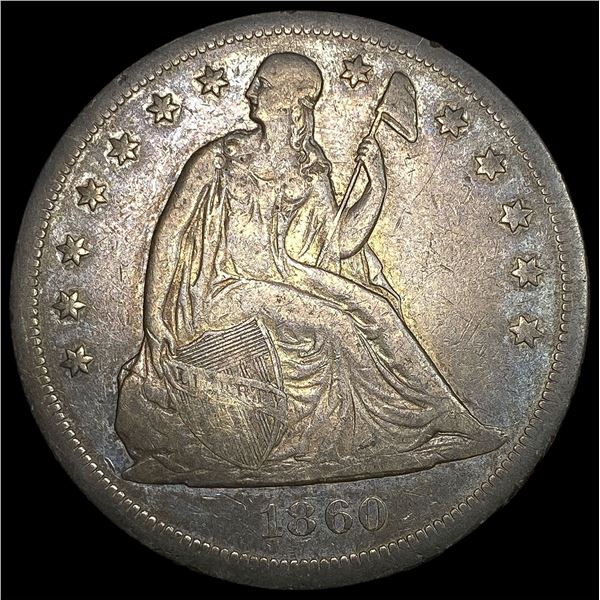1860-O Silver Seated Liberty Dollar LIGHTLY  CIRCULATED