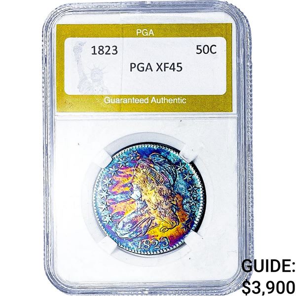 1823 Capped Bust Half Dollar PGA XF45